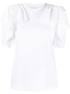 Alexander McQueen t-shirt en coton à design drapé - Blanc