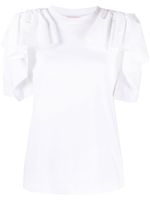 Alexander McQueen t-shirt en coton à design drapé - Blanc