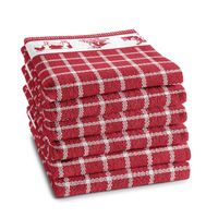 6x DDDDD keukendoek 60x55 cm dutchie red