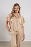 Nukus Taylor Top Shiny Nks01131 T-shirt Korte Mouw 9 Sand