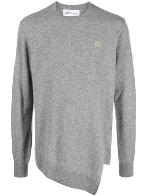 Comme Des Garçons Shirt x Lacoste pull en laine à design asymétrique - Gris