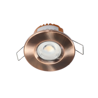 LED fire rated inbouwspot 6Watt rond KOPER IP65 dimbaar - CCT - 2700K - 3000K - 4000k - interne driver - brandvertragend