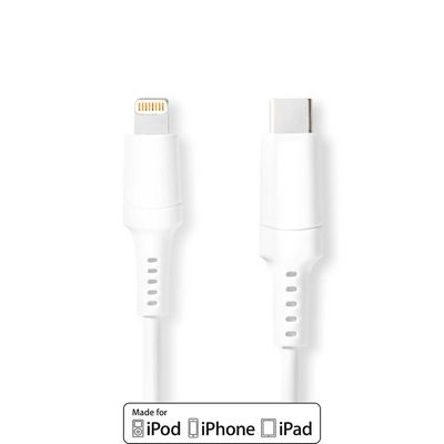Nedis Lightning Kabel | Apple Lightning 8- Pins naar USB-C Male | 1 m | Wit | 1 stuks - CCGW39650WT10 CCGW39650WT10