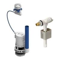 Mechanisme en vlotterklepset voor toiletreservoir - ROUSSEAU - Eindstuk van messing - Verstelbare hoogte van 190 tot 490 mm