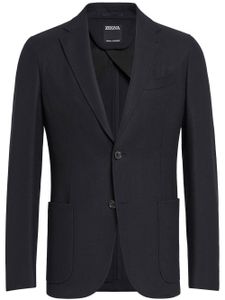 Zegna blazer en cachemire à simple boutonnage - Noir