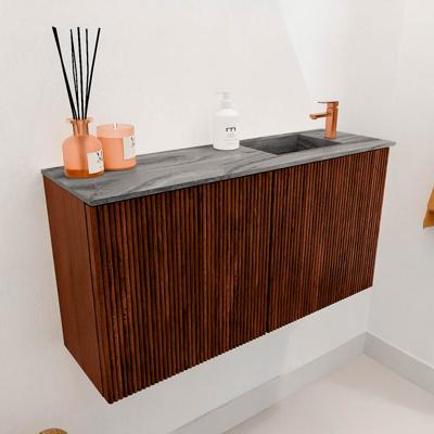 Toiletmeubel Mondiaz Joya Dlux | 80 cm | Meubelkleur Ruby | Faye wastafel Sombra Wasbak Rechts | 1 kraangat