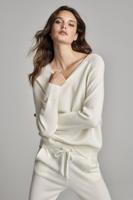 Cashmere trui met boothals en rolzoom