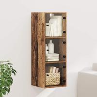 Wandkast Wandgemonteerd Oud Hout 35 x 37 x 102 cm Bewerkt hout