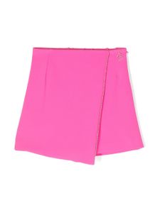 Miss Blumarine jupe-short portefeuille à plaque logo - Rose