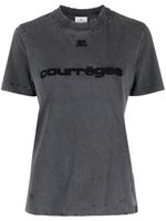 Courrèges t-shirt en coton à patch logo - Gris