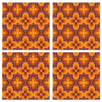 Bloem retro groovy patroon retro onderzetters