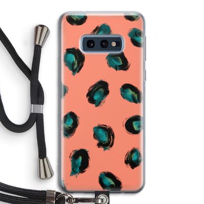 Pink Cheetah: Samsung Galaxy S10e Transparant Hoesje met koord