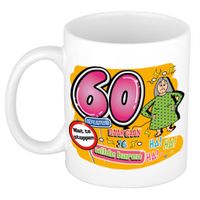 Cadeau mok 60 jaar - daar gaan je wilde haren - keramiek - 300 ml