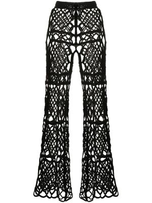 Anna Sui pantalon en macramé à design superposé - Noir