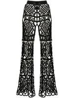 Anna Sui pantalon en macramé à design superposé - Noir