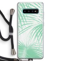 Palmbladeren: Samsung Galaxy S10 Plus Transparant Hoesje met koord