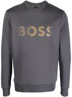 BOSS logo-print long-sleeve sweatshirt - Gris - thumbnail