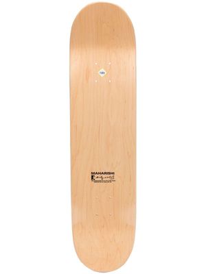 Maharishi planche de skateboard à logo imprimé - Marron