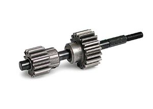Input shaft/ drive gear assembly, lightweight (18/ 13-tooth top gear) (hard-anodized/teflon-coated 7075 t6 aluminum gears)