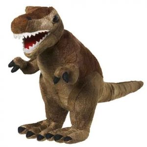 Pluche T-Rex bruin 20 cm   -