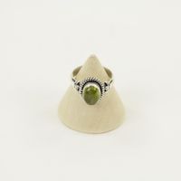 Zilveren Ring met Peridoot Maat 19,5 (Sterling Zilver 925) - thumbnail