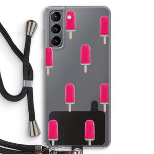 Waterijsje: Samsung Galaxy S21 Transparant Hoesje met koord