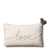 Riviera Maison Kussenhoes Beige met tekst 50x30 - With Love sierkussen