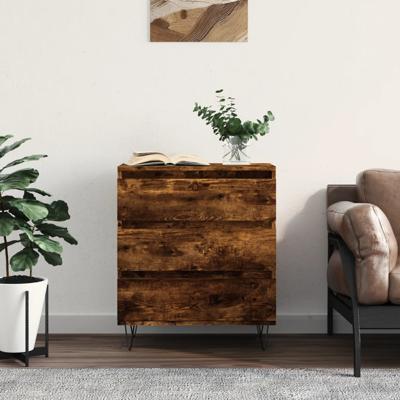 Dressoir 60x35x70 cm bewerkt hout gerookt eikenkleurig