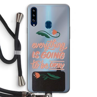 Optimistic flower girl: Samsung Galaxy A20s Transparant Hoesje met koord
