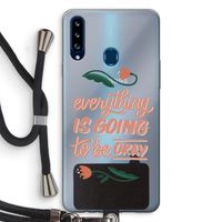 Optimistic flower girl: Samsung Galaxy A20s Transparant Hoesje met koord Optimistic flower girl: Samsung Galaxy A20s Transparant Hoesje met koord