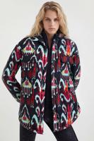 Gewatteerd overhemd met print - BLACK - XL