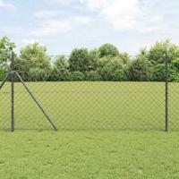 VidaXL Afrasteringspaal grijs 10 x 1 m (60 x 60 mm gaas) staal en pvc