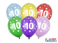 Verjaardag Ballonnen 10 Jaar Metallic Mix