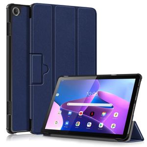 Lunso - Lenovo Tab M10 Gen 3 (3e generatie) - Tri-Fold Bookcase hoes - Blauw