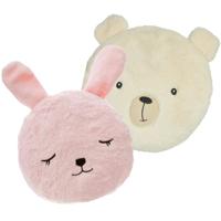 Dieren sierkussens kinderkamer - ijsbeer en konijn - 30/27 cm - polyester