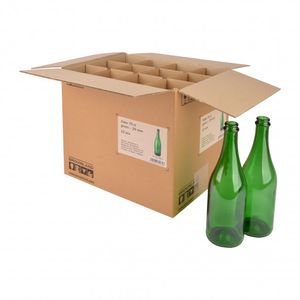 Wijnfles cider 75 cl, 560 g, groen, 29 mm, doos 12 st.