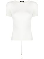 LIU JO lace-up ribbed top - Blanc