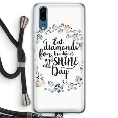 Diamonds: Huawei P20 Transparant Hoesje met koord