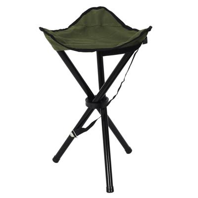 Driepoot opvouwbaar zit krukje - army groen - metaal - 31 x 45 cm - vissers krukje