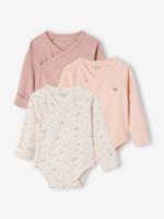Set van 3 body's newborn met lange mouwen rozenhout