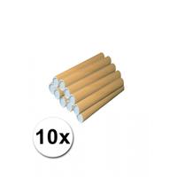 Poster koker van karton - 10x - 330 x 40 mm - Bruin - Verzendkokers - Voor A4 formaat papier