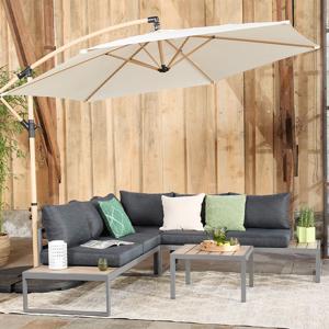 Hangende Parasol Houtlook met Hoes