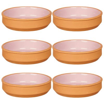 Set 16x tapas/creme brulee serveer schaaltjes terracotta/roze 16x4 cm
