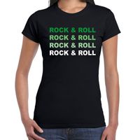 Rock and roll feest t-shirt zwart voor dames - thumbnail
