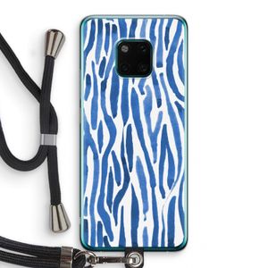 Blauwe nerven: Huawei Mate 20 Pro Transparant Hoesje met koord