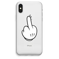 Middle finger white: iPhone XS Max Transparant Hoesje