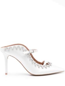 Malone Souliers mules Gala 100 mm à ornements en cristal - Blanc