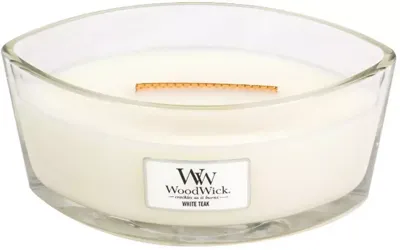 WoodWick ellipse candle white teak