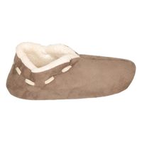 Dames Spaanse sloffen/pantoffels bruin - thumbnail