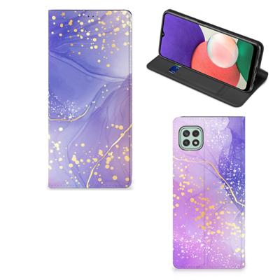 Bookcase voor Samsung Galaxy A22 5G Watercolor Paars